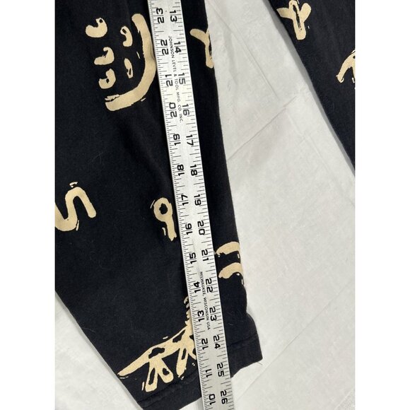 Vtg M Mac Sleeveless Jumpsuit Romper Black Gold Novelty Print Giraffe Palm Tree - Picture 6 of 9